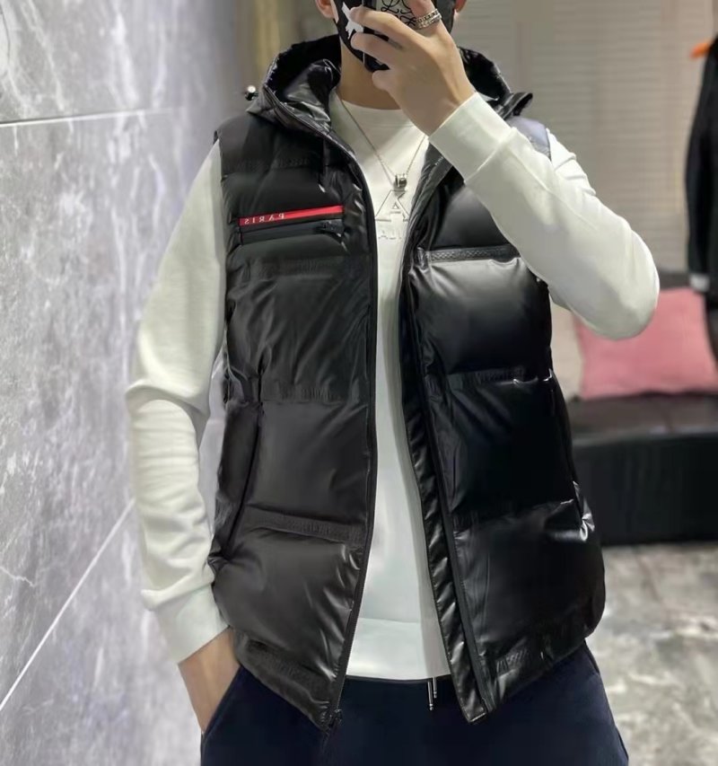 Prada Linea Rossa Black Down Puffer Vest view