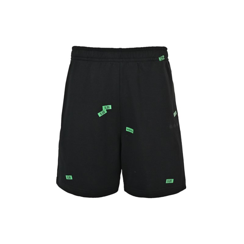 Black Money Print Shorts with Elastic Waist view