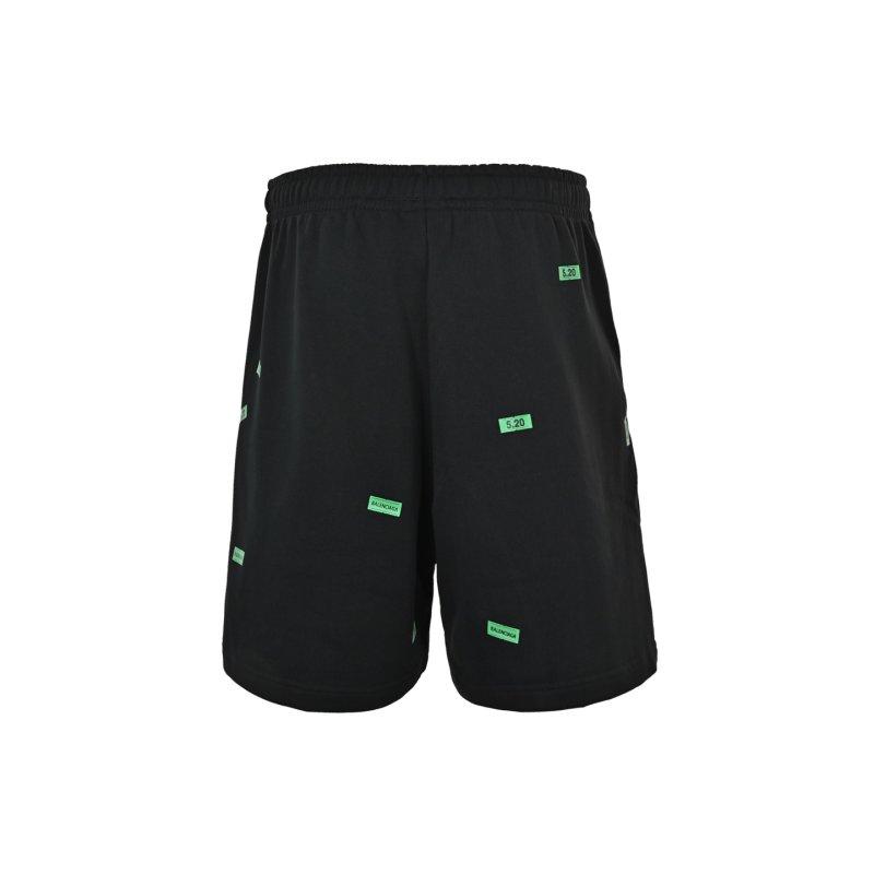 Black Money Print Shorts with Elastic Waist view