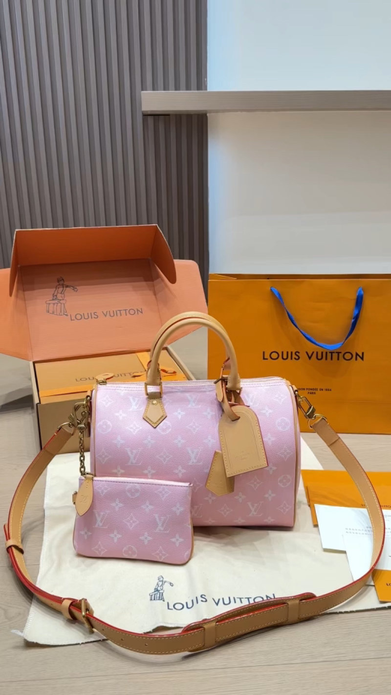 Louis Vuitton Speedy Monogram Canvas Pink Handbag