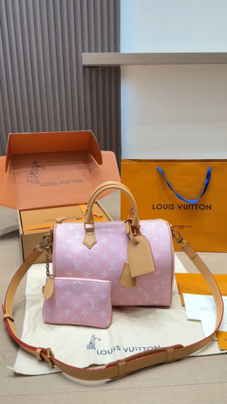 Louis Vuitton Speedy Monogram Canvas Pink Handbag video