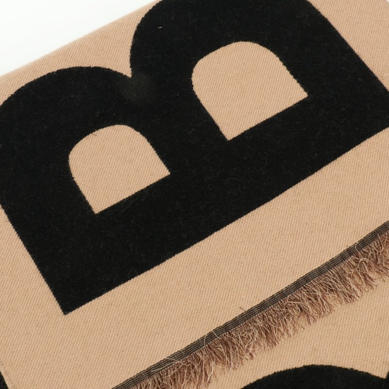 Burberry BBR Oversized Letter Double-Sided Fringe Scarf Camel view