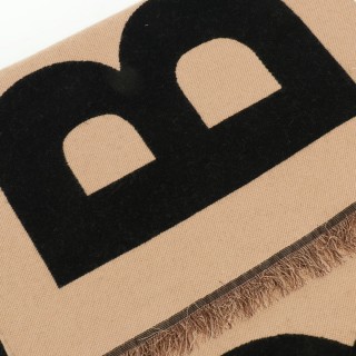 Burberry BBR Oversized Letter Double-Sided Fringe Scarf Camel view 6