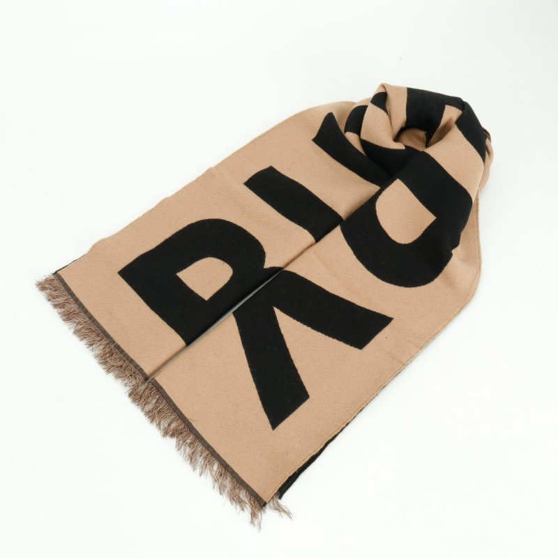 Burberry BBR Oversized Letter Double-Sided Fringe Scarf Camel view