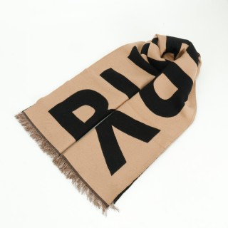 Burberry BBR Oversized Letter Double-Sided Fringe Scarf Camel view 7