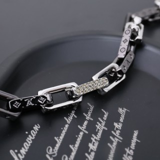 Louis Vuitton Monogram Chain Bracelet Silver & Black view 3