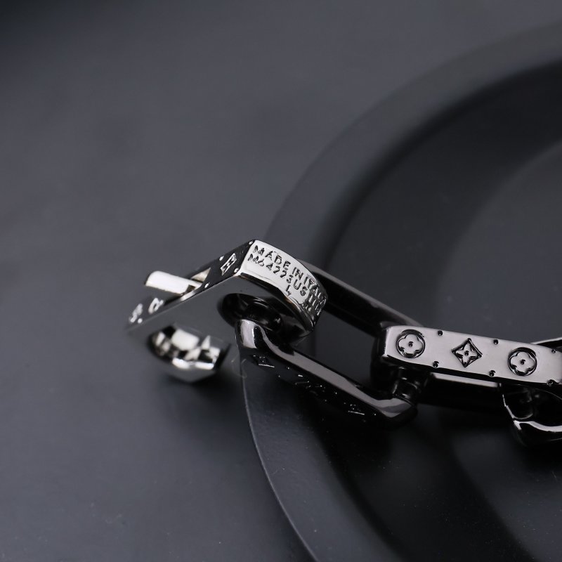 Louis Vuitton Monogram Chain Bracelet Silver & Black view