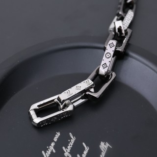 Louis Vuitton Monogram Chain Bracelet Silver & Black view 5