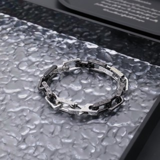Louis Vuitton Monogram Chain Bracelet Silver & Black view 8