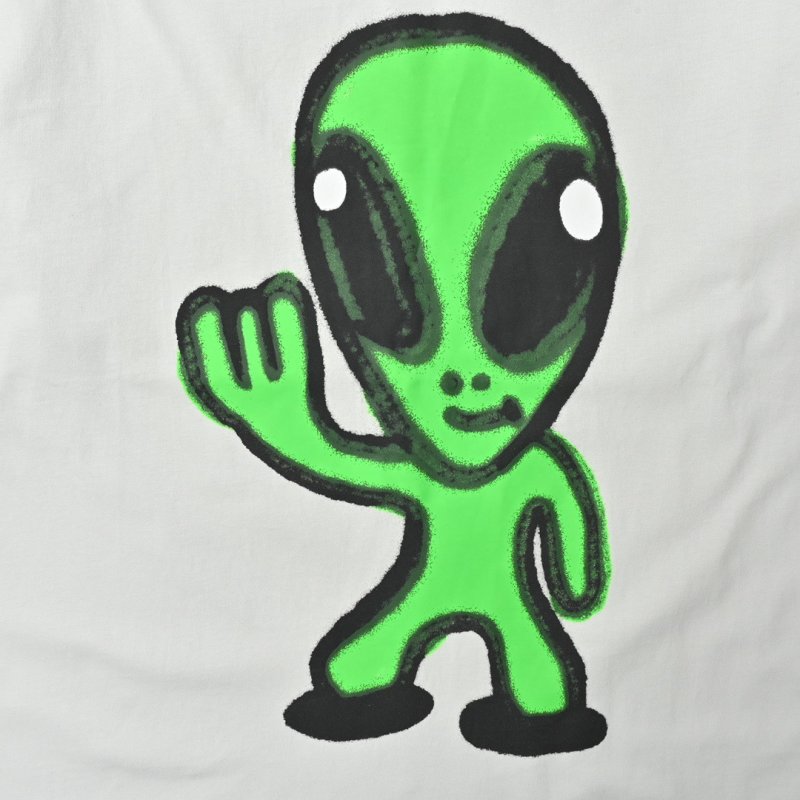 Essentials White T-Shirt with Green Graphic Print view