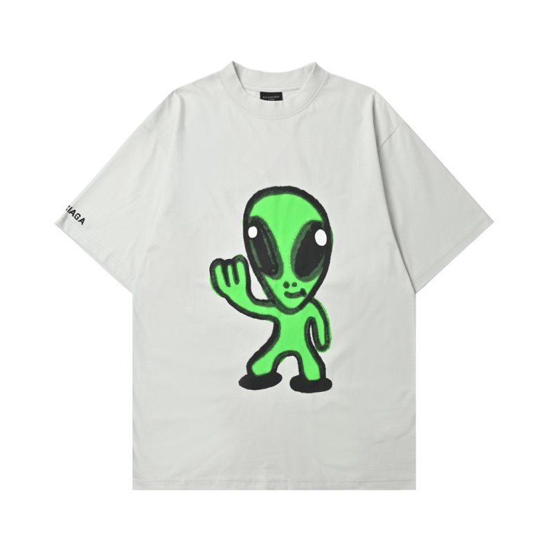 Essentials White T-Shirt with Green Graphic Print view