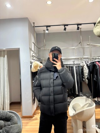 Black Puffer Down Jacket with Hood view 6