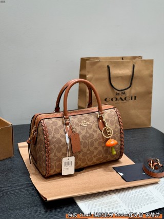 Coach Rowan Woven Pillow Satchel - Tan & Cognac view 2