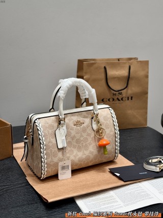 Coach Rowan Woven Pillow Satchel - Tan & Cognac view 5