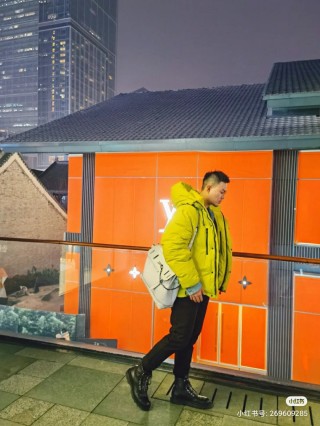 Neon Yellow Premium Down Puffer Jacket view 7