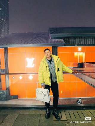 Neon Yellow Premium Down Puffer Jacket view 8