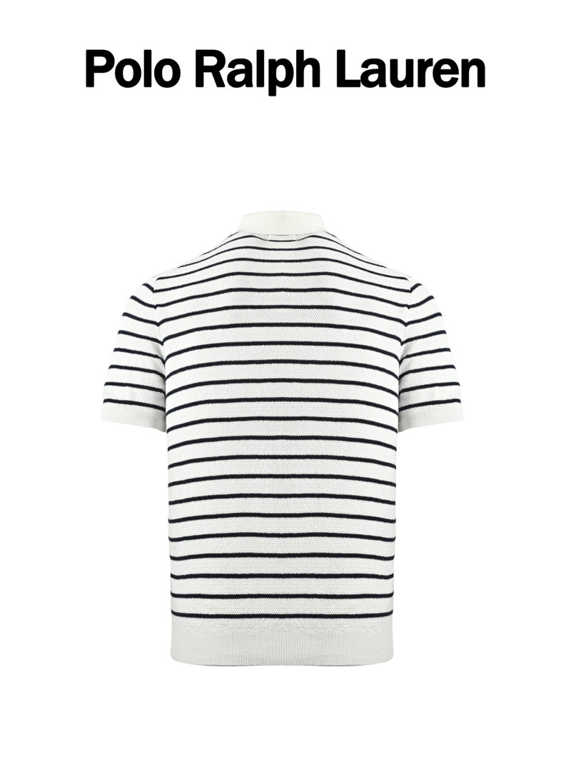Striped Polo Shirt Navy & White view