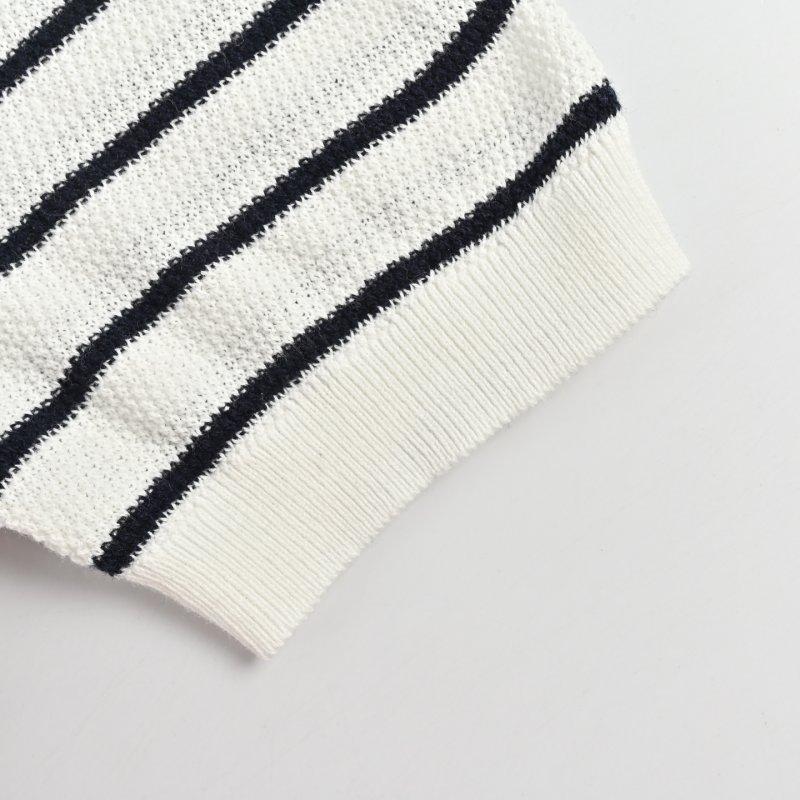 Striped Polo Shirt Navy & White view