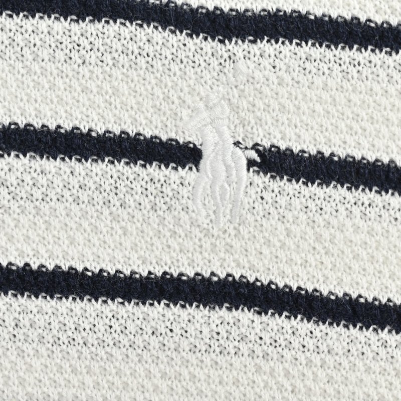 Striped Polo Shirt Navy & White view