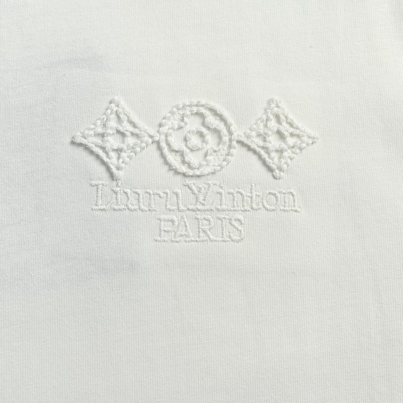 White Embroidered Graphic T-Shirt view
