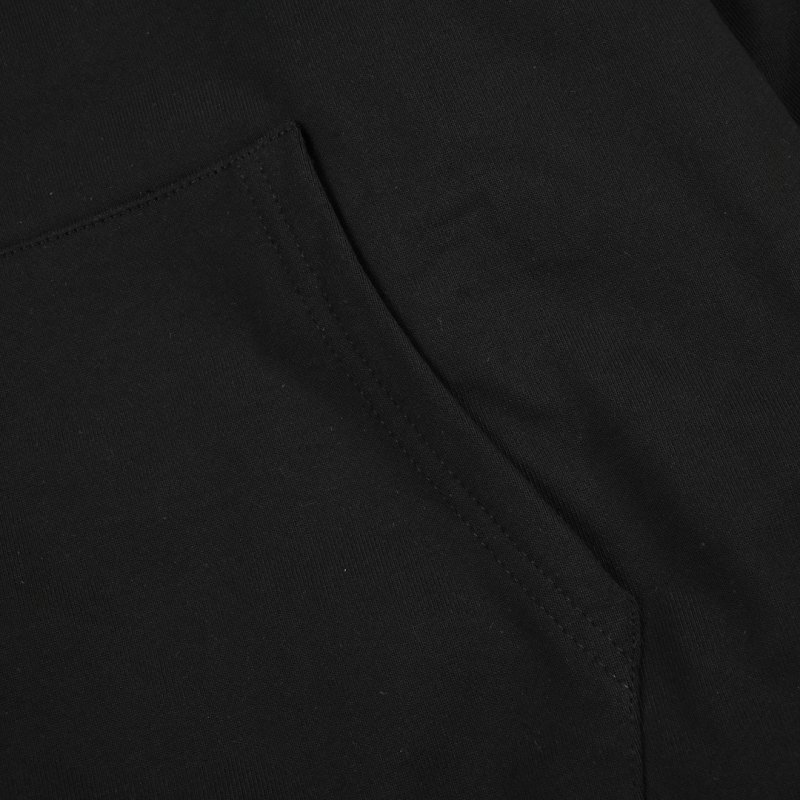 Black Zip Hoodie Jacket with Embroidered Logo view