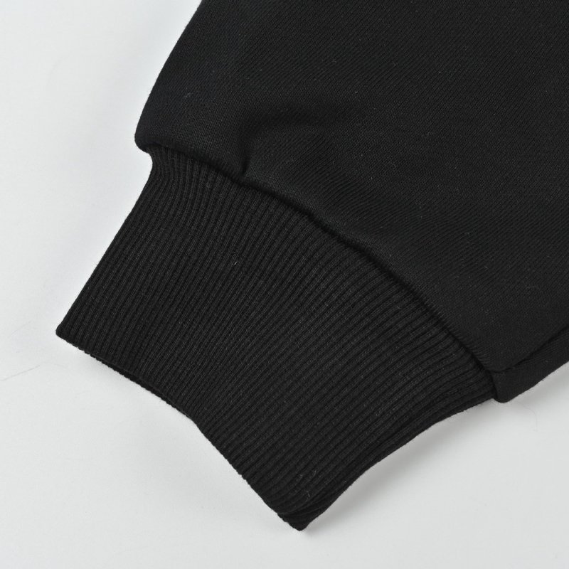 Black Zip Hoodie Jacket with Embroidered Logo view