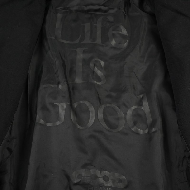 Black Zip Hoodie Jacket with Embroidered Logo view