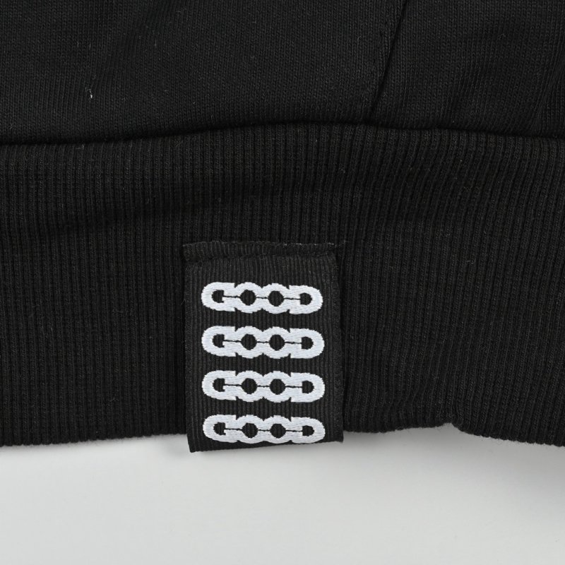 Black Zip Hoodie Jacket with Embroidered Logo view