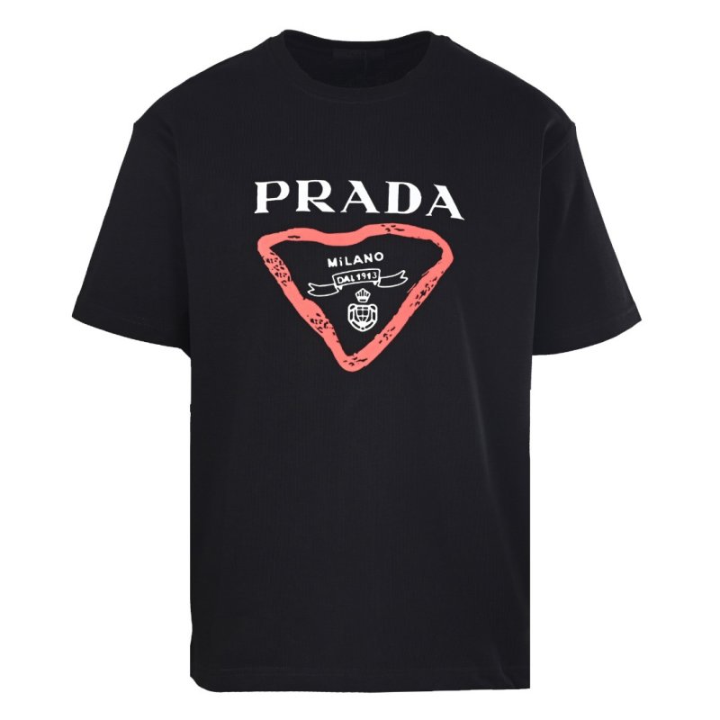 Prada Milano Triangle Logo Black T-Shirt view