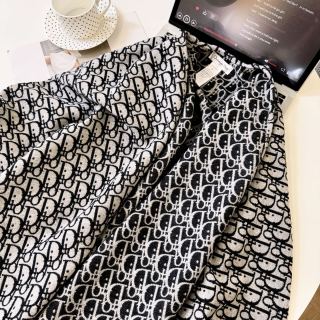 Dior Grey Letter Jacquard Shawl Cape with Fringe view 4