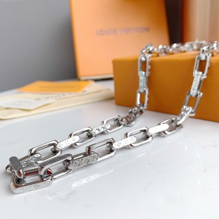 Louis Vuitton Monogram Silver Chain Necklace view 2