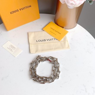 Louis Vuitton Monogram Silver Chain Necklace view 3