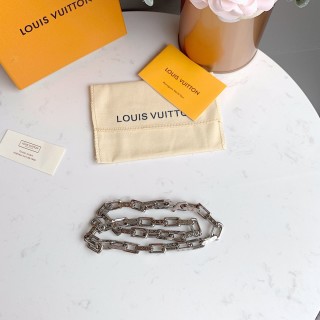 Louis Vuitton Monogram Silver Chain Necklace view 4