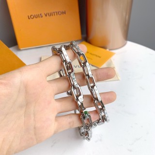 Louis Vuitton Monogram Silver Chain Necklace view 5