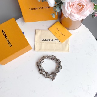 Louis Vuitton Monogram Silver Chain Necklace view 6