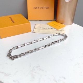 Louis Vuitton Monogram Silver Chain Necklace view 7