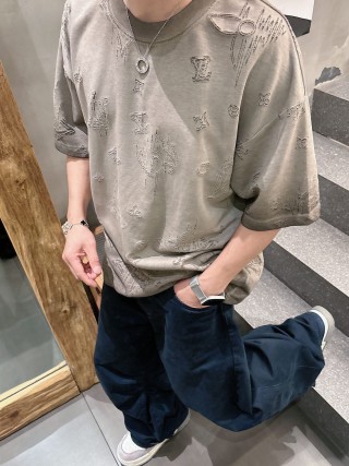 Louis Vuitton Monogram Distressed Grey T-Shirt view 1