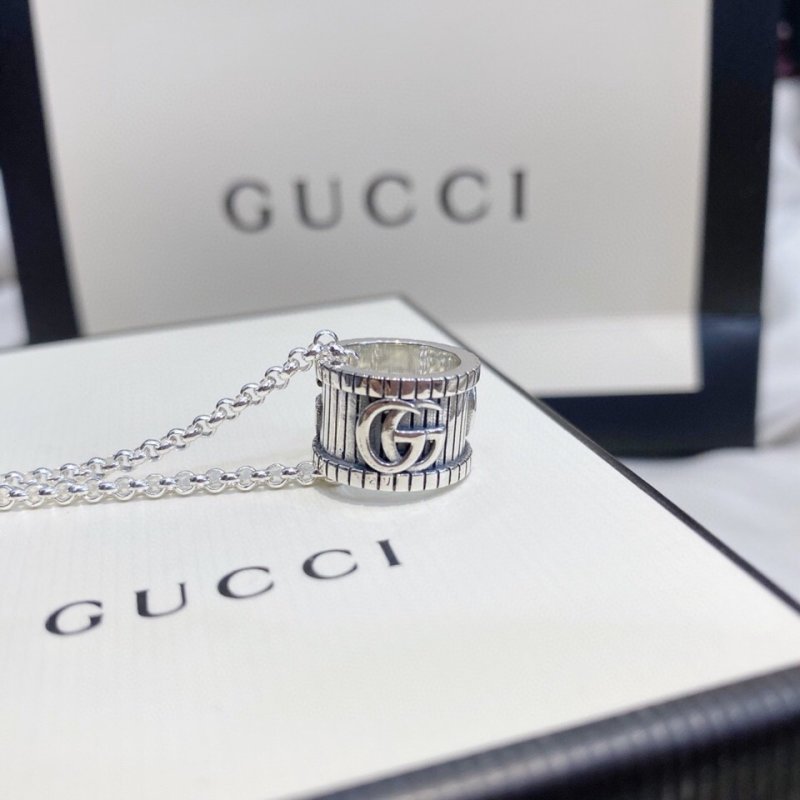 Gucci Double G 925 Silver Pendant Necklace view