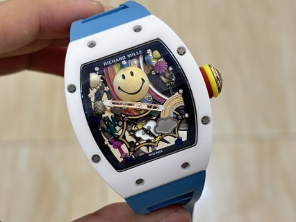 Richard Mille RM 88 Smiley White Blue Automatic Tourbillon Watch view 5