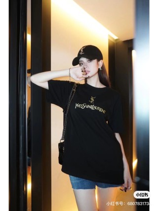 YSL Logo Black T-Shirt view 1