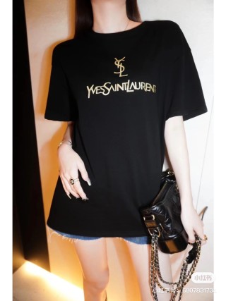 YSL Logo Black T-Shirt view 4