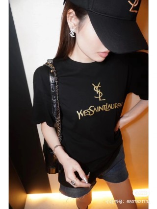 YSL Logo Black T-Shirt view 5