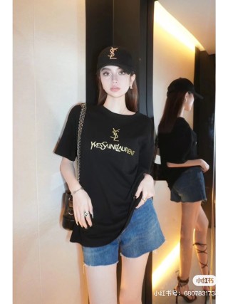 YSL Logo Black T-Shirt view 6