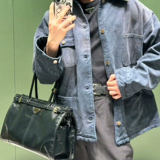 Vintage Wash Denim Jacket with Distressed Details view 1