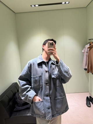 Vintage Wash Denim Jacket with Distressed Details view 2