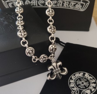 Chrome Hearts Anchor Pendant Silver Chain Necklace view 2