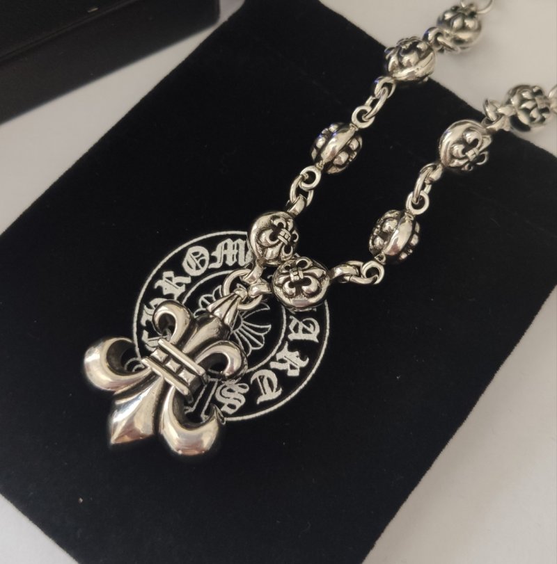 Chrome Hearts Anchor Pendant Silver Chain Necklace view