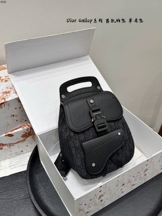 Dior Gallop Black Leather Chest Bag view 1