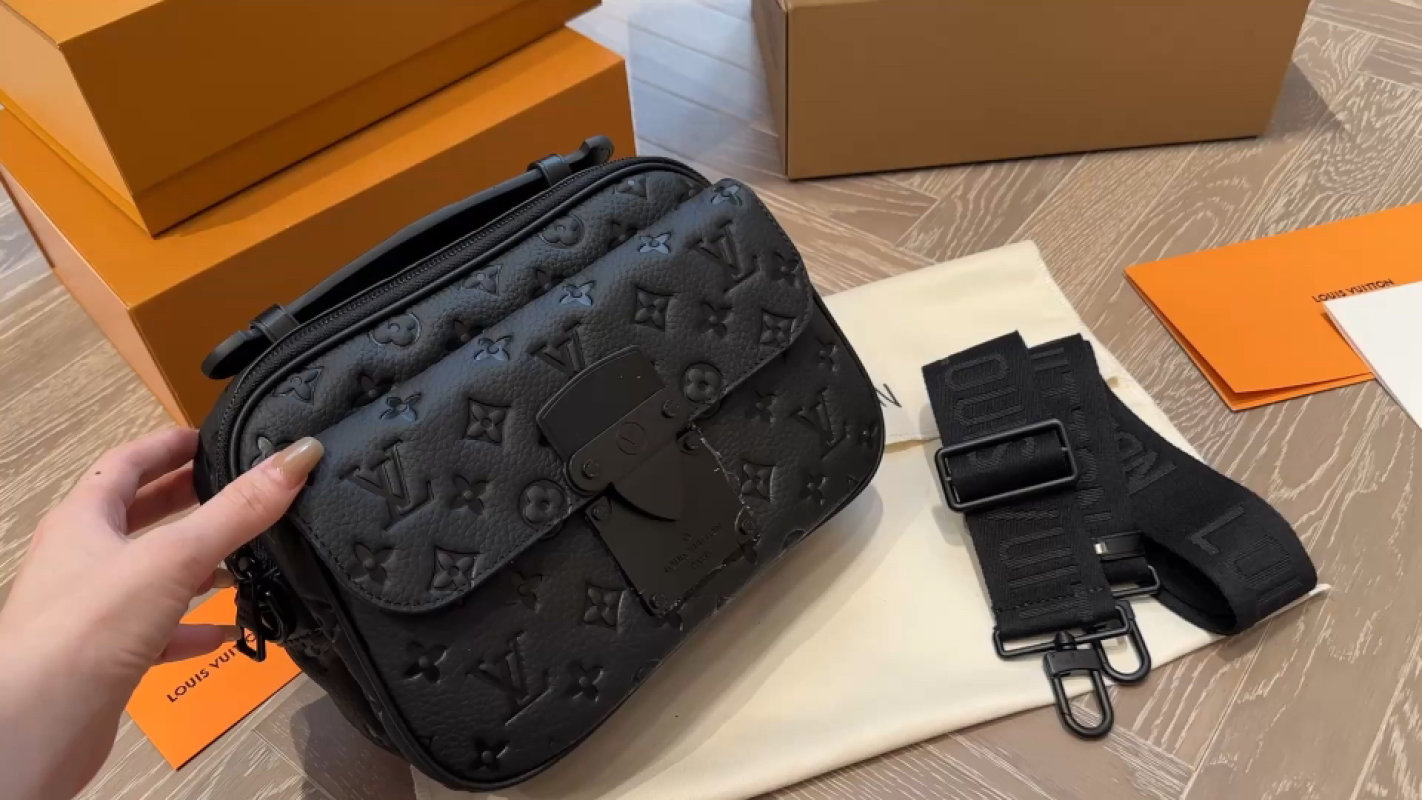 Louis Vuitton Black Monogram Embossed Crossbody Bag