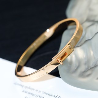 Hermès Kelly Inspired Rotation Lock Bangle Bracelet Silver view 5